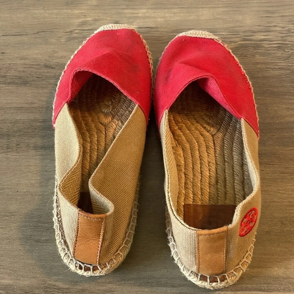 Tory Burch, women’s 7, tan and red summer espadrille flats, good condition - Picture 8 of 13